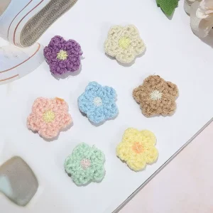 Creative Embroidered Hair Accessories for Piercing Applique Canvas Fabric Semi-finished Clothing Flower