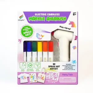 Creative Kids DIY Craft Airbrush Marker Cordless Electric Air Marker Magic Blow Pen Sprayer