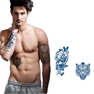 Creative Pattern Tattoo Stencils Herbal Waterproof Temporary Tattoo Stickers Half Arm Fake Tattoo for Women Man Body Art