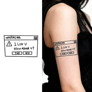 Creative Sticky Notes Temporary Tattoo Semi Permanent Tattoo Waterproof Last for 2 Week Realistic Herbal Tattoo for Arm Shoulder