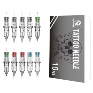 Cross Border DQFART TN 007 Tattoo Integrated Cartridge Pen Needles 10 Pack with 1RL 9M1 Needle Types
