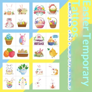 Cross Border Easter Water Transfer Tattoo Sticker Children Cartoon Cute Rabbit Egg Party Gift Temporary Tattoo Modern Simplicity
