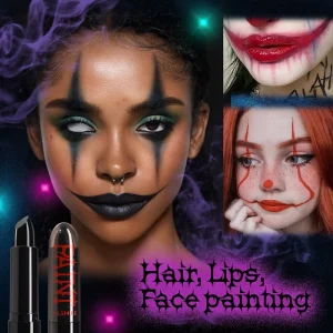 Cross Border Exclusive 8 Color Halloween Paint Stick Lipstick Black White Red Green Blue Easy Apply Face Painting