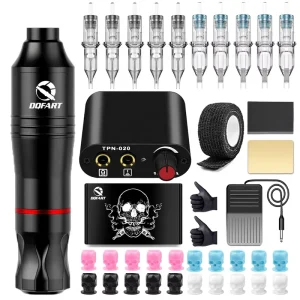 Cross-Border Fully Managed Popular Tattoo Pen Set Tattoo Machine Kit Beginner Tattoo Set Made in Zhejiang