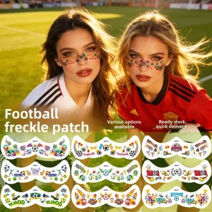 Cross Border for Football Face Stickers for Fan Clubs Sports Events Bag Use Water Transfer Temporary Facial