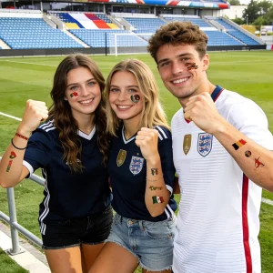 Cross border Exclusive for Flag Fan Environmental Protection Sports Event Water Transfer Printed Full Body Tattoo Sticker