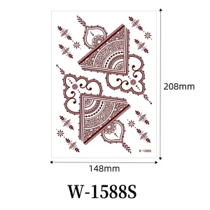 Cross-border Lace Henna Tattoo Stickers Water Transfer Waterproof Red-brown Indian Southeast Asian Temporary Tattoos