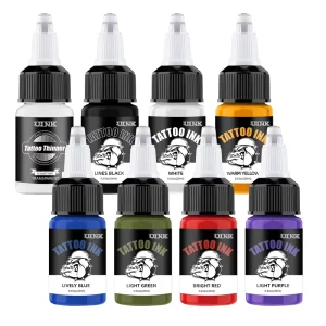 Cross border New Arrival UINK Tattoo Ink 20 ml 065 Oz 8 Color Tattoo Pigment Set TI 002 Easy to apply