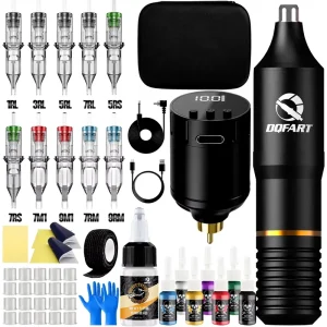 Cross border New Wireless Rechargeable Tattoo Machine Set Model WTK 125K with Battery Line Cutting Fogging All in One Kit