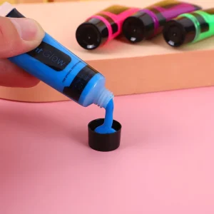 Cross border Water based Eco friendly Fluorescent Pigment Facial Finger Paint Halloween Dance Washable 10ml 24 color Body Paint