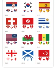 Cross border Waterproof Argentina Flag Face Tattoo Sticker for Sports Competition National Day