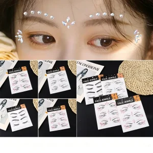 Crystal Eye Jewels Self Adhesive Rhinestone Stickers Festival Party Acrylic Gem Face Body Eye Makeup Stickers in Stock