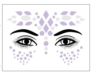 Crystal Gem Face Stickers Star Mermaid Gems Sparkly Temporary Rhinestone Sticker Rave Party Accessories for Women and Girls