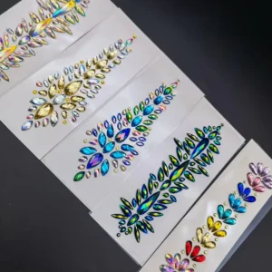 Crystal Gems Tattoo Stickers Face Body Hair Jewels Self Adhesive Paste Music Festival Rave Party Decor Eyes Art Tattoos Sheet