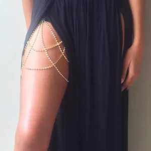 Crystal Leg Chain Glitter Body Beach Thigh Chain Fashion Body Jewelry Accessory for Women and Girls