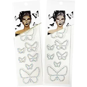 Crystal Pearl Rhinestone Face Gem Stickers Temporary Stick Jewel Tattoos Gold Stamping Die Cutting Printing for Holiday Cosmetic