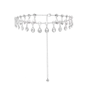 Crystal Pendant Women Body Jewelry Rhinestones Simple Baroque Statement Waist Chains
