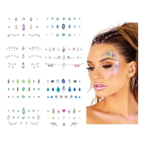 Crystal Rhinestone Forehead Face Jewels Tattoo Mermaid Makeup Festival Face Body Gem Stickers