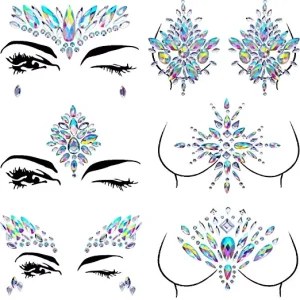 Crystal Rhinestone Glue on Loose Rhinestones Tattoo Stickers Neon Crystal AB Color Face & Body Designs