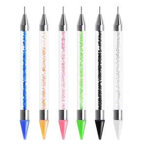 Crystal filled Wax Pen with Drill Bit Portable Rhinestone Picker for Nail Art & Diamond Painting Stylish Design