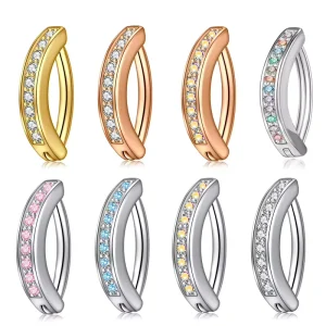 Curved Belly Button Jewelry Colorfu Curved Barbell Crystal CZ Zircon Unisex Belly Button Ring Fashion Piercing Jewelry