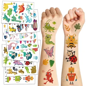 Custom 10 Sheets Kids Butterfly Mermaid Water Transfer Glitter Tattoo Sticker