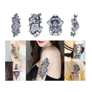 Custom 100% Plant-Based Men Women Tattoo Temporary Waterproof Flower Arm Non-reflective Juice Semi Permanent Tattoo Sticker