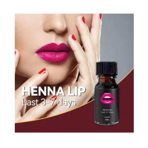Custom 10ml PE Cosmetic Stain Tint Labial Liner Pigment Label Box Matte Red Pink 3-7 Days Permanent Henna Lip Make
