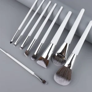 Custom 10pcs Dense Multi shape Foundation Brush Flat Slant Slope Liquid Foundation Concealer Makeup Brush