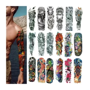 Custom 32 Sheets Adult Men Women Large Size Full Arm Waterproof Temporary Tattoo Stickers Water Transferable Design