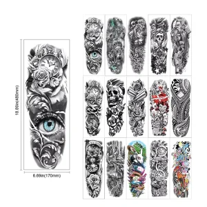Custom 3D Design Eco Friendly Non Toxic Full Arm Temporary Tattoo Sticker Premium Long Lasting 5 7 Weeks Durability Fashion