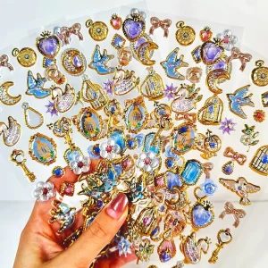 Custom 3D Self adhesive Eco Friendly Durable Waterproof Synthetic Gem Crystal Sticker Makeup DIY Jewel Eye Body Facial Sticker
