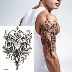 Custom 3D Temporary Tattoo Stickers Water Transfer Paper PET Film Lasting 5-7 Days Animal Wolf Dragon Flower Designs CE