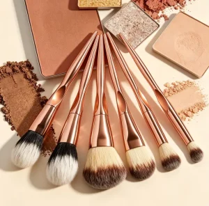 Custom 5 Pieces Professional Makeup Brush Set with Portable Travel Storage Bag Private Label Foundation Blush Brushes