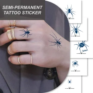 Custom Adult Children’s Semi Permanent Spider Tattoo Stickers Non Toxic Long Lasting Paper Temporary Juice Tattoos Body Tattoo