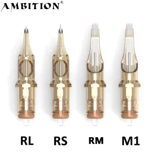 Custom Ambition Premium 20pcs 0.25mm 0.3mm 0.35mm Sterilized Safety RL RS M1 RM Disposable Tattoo Cartridges Needles