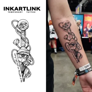 Custom Anime Kunai Dagger Temporary Body Art Sticker