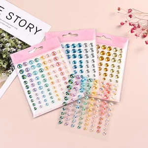 Custom Assorted Rhinestone Gems Face Body Jewel Tattoo Self Adhesive Gems Sticker on Crystals