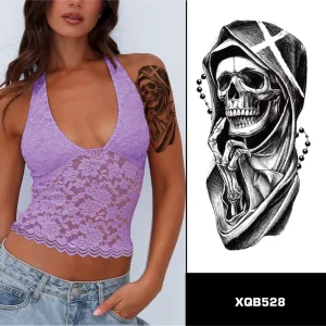 Custom Black Flower Butterfly and Animal Temporary Tattoo Stickers Waterproof Arm Neck Fake Skin Tattoos for Women and Men