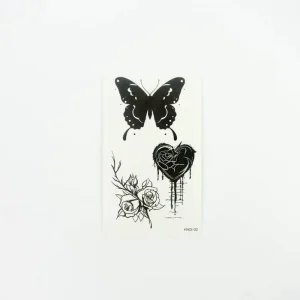 Custom Black PVC Waterproof Non toxic Temporary Tattoo Label Stickers Art Decals Body Decoration