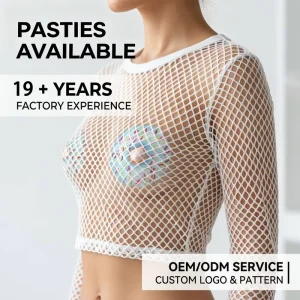 Custom Blue Donut Frosting Sprinkle Print Pasties Private Label Satin Self Adhesive Women Fun Party Nipple Cover