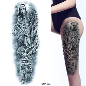 Custom Body Art Full Arm Sleeve Leg Back Temporary Tattoo