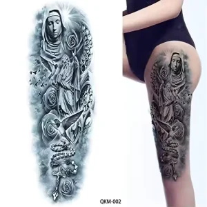 Custom Body Art Full Arm Sleeve Leg Back Temporary Tattoo