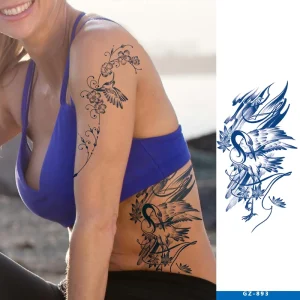 Custom Body Temporary Tattoo Waterproof Fake Tatoo Stickers Bird Semi Permanent Tattoo