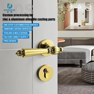 Custom CNC Machined Zinc Alloy Die Casting Interior Exterior Door Handle Multi Style Anti Theft Security Lock Hardware Parts