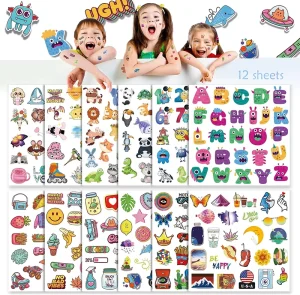 Custom Cartoon Party Tattoo Non toxic Premium Quality Skin Safe Body Temporary Sticker Tattoo for Kids