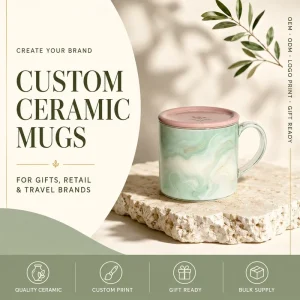 Custom Ceramic Mug Marble Glaze Gold Celestial Gift Coffee Tea Cup Logo Print Promotional Brand Retail OEM ODM