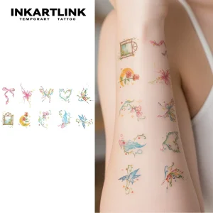Custom Colorful Temporary Tattoo Stickers Eco-Friendly Paper Long-lasting White Designs for Women Realistic Effects