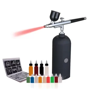 Custom Copper Piston Compressor Kit Cordless Dual Action Adjustable Pressure Multi Nozzle for Nail Art Temporary Tattoos Face