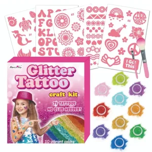 Custom Creative Girls Dress Party Sparkly Glitter Temporary Tattoos Kit Diy Beauty Cosmetic Tattoo Stickers Toys